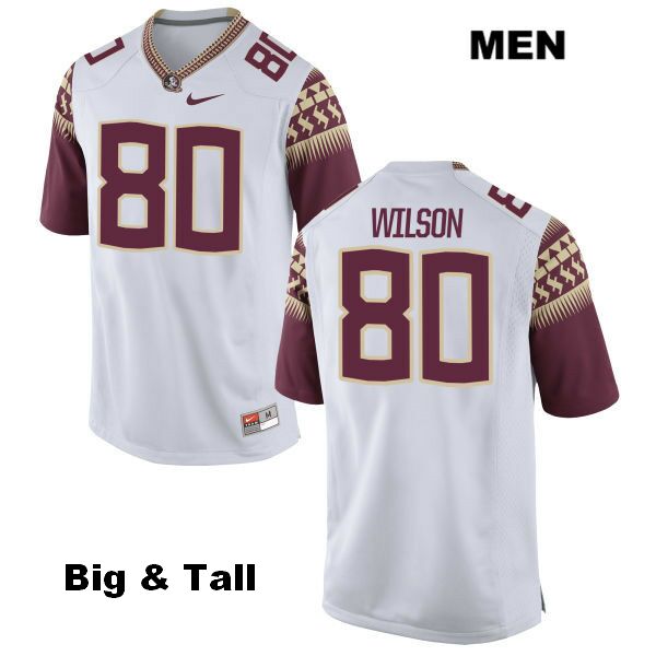 Men's NCAA Nike Florida State Seminoles #80 Ontaria Wilson College Big & Tall White Stitched Authentic Football Jersey ZCJ8269JC